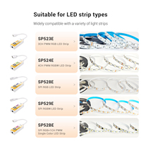 Contrôleur LED intelligent IoT mini double mode SP528E SPI RGB, contrôle vocal via application, synchronisation musicale sans fil, haut-parleur intelligent, DC5-24V, 1200 canaux