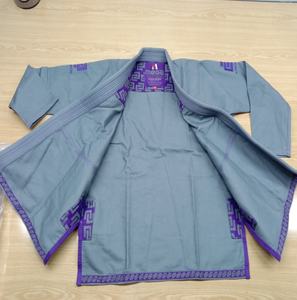 Venta al por mayor de trajes de Jiu-Jitsu Gi brasileños personalizados, uniforme azul tejido con perlas, 100% algodón, 100%, ropa de artes marciales con logotipo personalizado preencogido - Product Image 5