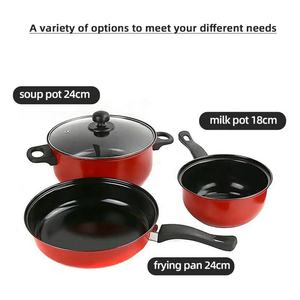 LOVFE, mejor precio, juegos de utensilios de cocina antiadherentes, productos de regalo de promoción, cacerola roja - Product Image 2