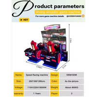 Machine de jeu simulateur de course automobile d'arcade multicolore à monnayeur, la plus vendue, avec prise en charge de la langue anglaise, durable et facile à utiliser