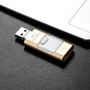 金属Usb 3合1手机Otg Pendrive 3.0Pen驱动器棒8GB 32GB 64GB 128GB Pendrive OEM徽标定制USB记忆棒