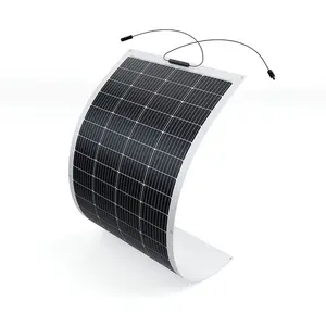价格便宜的单晶硅光伏电池板太阳能薄膜12V 24V ETFE PET 200W高密度柔性太阳能电池板100w