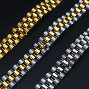 Rollex 시계 밴드 날짜 13mm 용 스테인레스 스틸 팔찌 스트랩 - Product Image 1