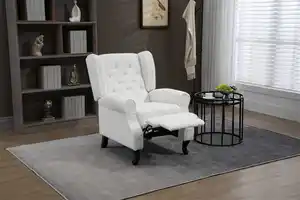 Gran oferta, silla reclinable de tela con respaldo alto, sillón de tela de lana de cordero, sofá individual