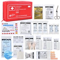 Sac d'urgence portable en nylon imperméable conforme à la norme DIN13164 avec fournitures de pansements médicaux pour voiture, voyage en plein air