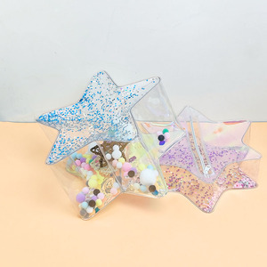Custom iridescente in PVC stelle Glitter sacchetti cosmetici Laser PVC sacchetto compatto borsa per la conservazione di trucco da viaggio e uso quotidiano - Product Image 4