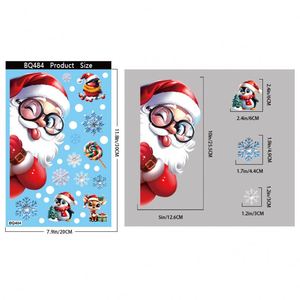 Autocollants muraux décoratifs de Noël en PVC, bonhomme en pain d'épices, flocon de neige, Père Noël, autocollants statiques pour décorations festives - Product Image 6