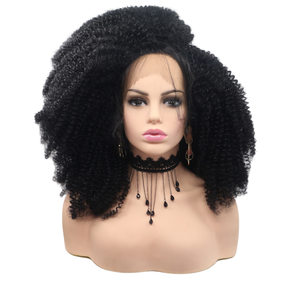 <span class=keywords><strong>Peluca</strong></span> Afro Ondulada con Encaje Frontal Meikeiko Marrón Medio, 250% <span class=keywords><strong>de</strong></span> Densidad, 18 Pulgadas, Sin Pegamento, para Uso Diario, <span class=keywords><strong>Drag</strong></span> <span class=keywords><strong>Queen</strong></span>/Cosplay, para Mujeres Negras - Product Image 1