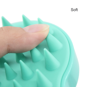 Brosse de massage du cuir chevelu en silicone Peigne à shampooing humide/sec avec nœuds de massage Poignée ergonomique pour hommes femmes enfants - Product Image 5
