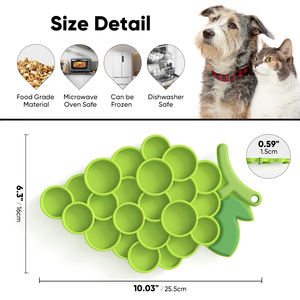 Alfombrilla de silicona con ventosas para alimentación de mascotas estilo uva, comedero para gatos, productos para perros y gatos, comederos fáciles de usar - Product Image 1