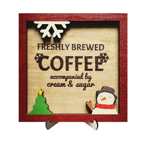 Christmas <b>party</b> <b>decorations</b> and props, including wooden Christmas coffee sign ornaments and <b>table</b> <b>decorations</b>. - Product Image 5