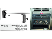 Kit de montage et façade d'autoradio 1 DIN pour tableau de bord, compatible avec Audi A3 8L A4 B5 A6 4B A2 8Z