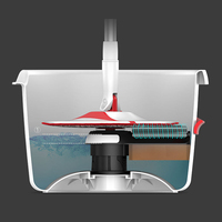 Ensemble serpillière et seau BOOMJOY, double compartiment, auto-essorage, brosse à rouleaux en TPR, tête de serpillière pliable, essoreuse en acier inoxydable