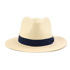 Tresse Fedora <span class=keywords><strong>Jazz</strong></span> chapeau chapeaux de paille en gros papier Logo personnalisé papier plage d'été emballage personnalisé unisexe adultes uni rayé - Product Image 1