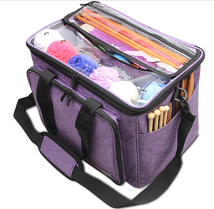 Stock Portable Large Capacity Knitting Yarn and crochet hooks storage Bag Wool Yarn Polyester trapezoid Storage Bag