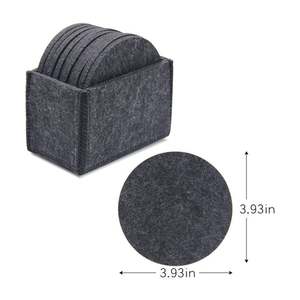 Sous-verres ronds et carrés en feutre de polyester découpé au laser, écologiques, de 3 mm d'épaisseur, colorés, avec support, pour la vente en gros - Product Image 3