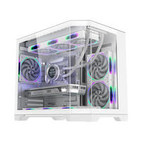 Boîtier d'ordinateur Mid Tower ATX/ITX pour PC de jeu, châssis transparent pour CPU/GPU/serveur, avec verre trempé, en stock