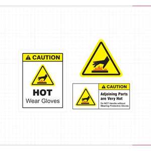 Etiqueta Adhesiva de Advertencia de Superficie Caliente para Máquinas, Etiqueta de Seguridad Industrial Contra Riesgos de Calor, Resistente al Agua, al Calor y a los Arañazos - Product Image 3