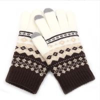Nouveaux gants jacquard en acrylique pour femme, chauds, à doigts séparés, pour l'hiver, pour usage quotidien et extérieur
