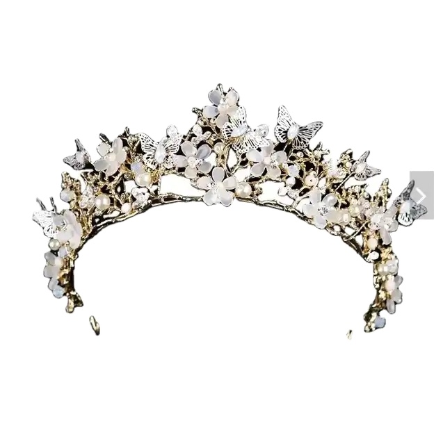 Свадебная повязка на голову с бабочкой