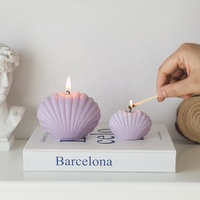 Bougies parfumées en forme de coquillage en gros, bougies fantaisie pastel pour mariages, anniversaires, cadeaux, décorations côtières pour la maison