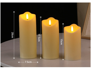 USB Rechargeable Flameless Electric <b>Candles</b> Moving Wick 3Pcs/Set Led <b>Candles</b> With Remote Home Bar Party Xmas Wedding Decoration - Product Image 6