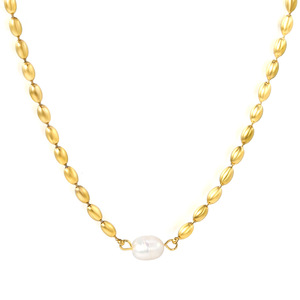 Stainless Steel Pearl Jewelry <b>Set</b> Gold Bead Chain Necklace And <b>Bracelet</b> For Women Party Elegant Fashion Accessories - Product Image 5