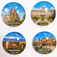 Aimant de réfrigérateur en verre transparent en forme de dôme, personnalisé avec photo 3D, paysage, souvenir touristique, aimant magnétique en verre pour réfrigérateur