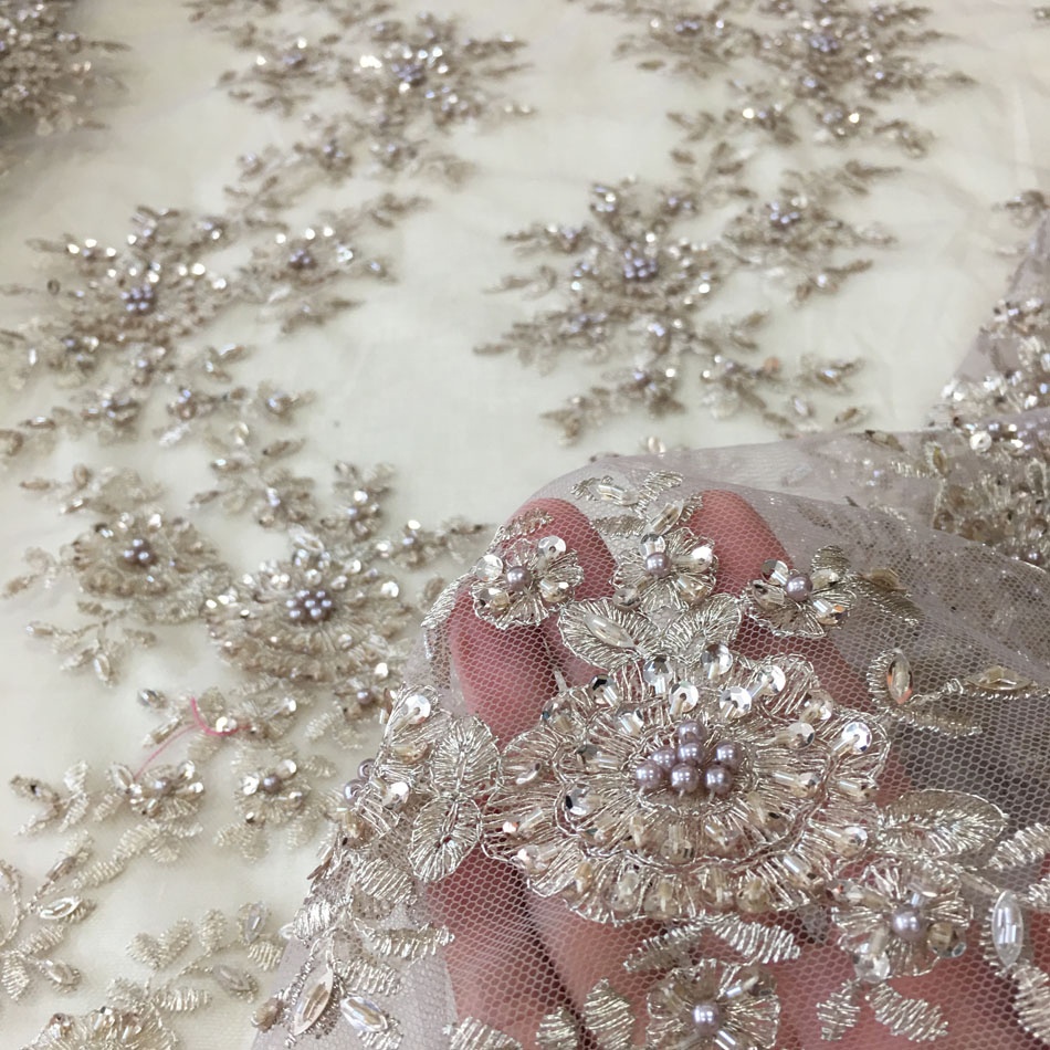 Лидер продаж, повторяющаяся модная металлическая вышивка, ручная вышивка, расшитая блестками, свадебная кружевная ткань, вышивка, дизайн для вечеринки