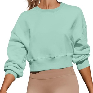 <b>Women's</b> Winter Printed Terry Casual Long Sleeve Raw Hem Pullover Sweatshirt <b>Grey</b> - Product Image 3