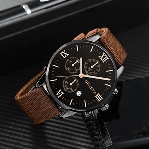 Men's Gift Set Watch Bracelet 4 Pieces Quartz <b>Calendar</b> Wristwatch Sports Watch Father'S Day Gift Black Brown Rose Gold - Product Image 4