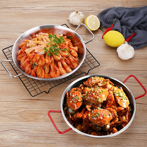 กระทะแบนไม่ติดกระทะสแตนเลสจานอาหารค่ำพร้อมด้ามจับคู่ - Product Image 5