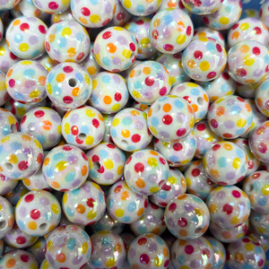 16mm 2.5g Fashionable Acrylic Solid Printed AB Round Dot Pen Keychain Bubble Gum Necklace Mixed Color Accessory - Product Image 5