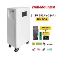 Kit de boîtier de batterie DIY 51,2V 16S compatible avec les cellules Lifepo4 280Ah 304Ah 314Ah 324Ah, boîte de batterie murale avec BMS JK