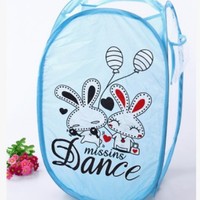 D5297 Nouveau panier à linge en maille, pliable et portable, imprimé, pour jouets d'enfants et rangement de chambre, vente en gros