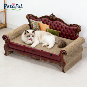 Customized Luxury High Quality Eco-Friendly Interactive <strong>Pet</strong> Toy Sofa-shaped Modern Corrugated Cat Scratcher Durable Carton - Product Image 1