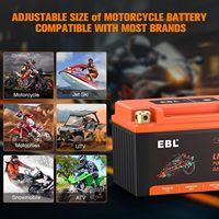 Batterie de moto EBL 12V 6Ah LiFePO4, 180CCA au lithium gratuit, YTZ10S-BS pour VTT, UTV, jet ski, quad, moto, tondeuse à gazon, jet ski