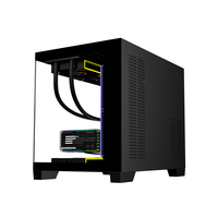 AntarcChill FactoryBlack MTAX Mid Tower Computer Pc Case Tempered Glass Desktop Gaming Cases & Towers Support Liquid Cooler
