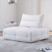 Canapé modulaire en chenille crème style Lime, idéal pour petit appartement, salon, forme cubique, confort modéré