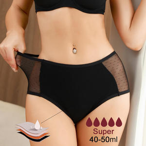 Culottes menstruelles absorbantes et <span class=keywords><strong>anti</strong></span>-fuites sur mesure OEM, 4 couches, sans PFAS, sans odeur, sous-vêtements menstruels pour femmes - Product Image 2