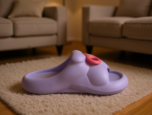 Pantofole viola a punta chiusa con fibbia e suola antiscivolo in EVA per la casa, adatte a tutte le stagioni - Product Image 2