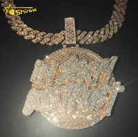 Pendentif Lettre Personnalisé VVS Moissanite pour Homme, Testeur de Diamant, Breloques Hip Hop, Bijoux en Argent 925 Iced Out
