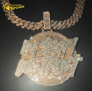 패스 다이아몬드 테스터 맞춤형 Vvs Moissanite 편지 펜던트 남자 매력 홉 925 실버 아이스 아웃 펜던트 쥬얼리 - Product Image 4