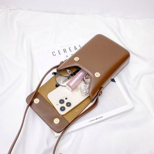 Bolso Bandolera Vertical Retro Coreano-Japonés de PU para Teléfono, Unisex, Mini Bolso Tipo Cubo para Colgar del Cuello, Impermeable, para Otoño e Invierno, Urbano - Product Image 2