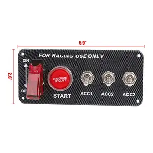 12V karbon kontak anahtarı paneli motor çalıştırma Push Button LED geçiş yarış oto