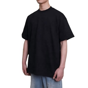 T-shirt Unisex Oversize Boxy in Cotone di Lusso, Spessa, a Girocollo, Lavorata a Maglia, Stile Hip Hop, Tinta Unita, Anti-Piega - Product Image 2