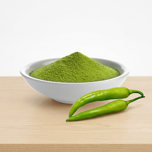 Poudre de piment vert KIRAN FOOD EXPORT de qualité supérieure, extrait végétal de capsaïcine 0,99, épice séchée à l'air chaud, approvisionnement en vrac - Product Image 1