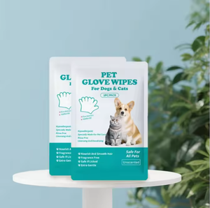 Toallitas Húmedas para Limpieza Corporal de Gatos, Guante Suave para Mascotas, Sin Perfume, Hipoalergénico, Sin Enjuague, Desodorizante, Baño sin Agua para Gatos de Interior - Product Image 1