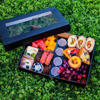 Boîte Alimentaire Personnalisée pour Charcuterie à Emporter, Emballage Alimentaire Jetable en Papier, Coffrets pour Plateaux Brunch Déjeuner avec Couvercle Fenêtre