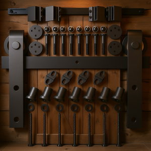 Kit de Herrajes para Puerta Corredera de Granero de Acero al Carbono, 10 Pies de Largo y 5 Pies de Ancho, Sistema Manual de Puerta Deslizante Estilo Rústico para Interiores - Product Image 2